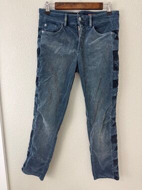 Anthropologie Pilcro Blue Corduroy Slim Boyfriend Crop Jeans Sz 28